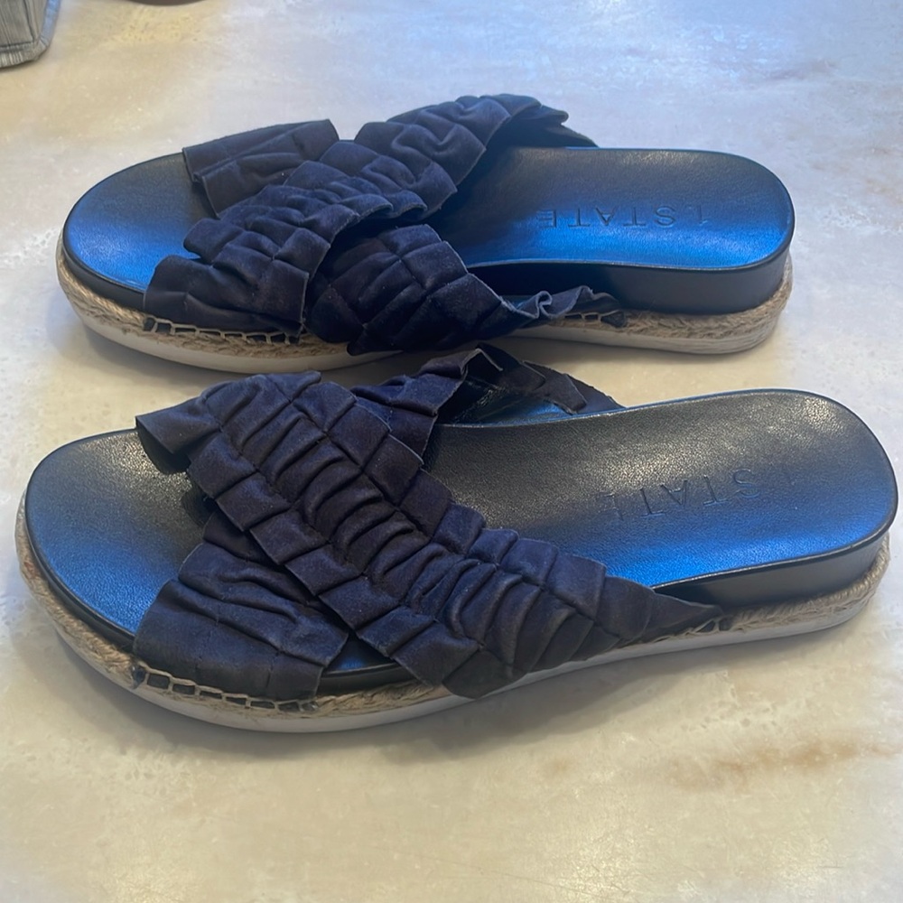 1. State Blue Ruffle Slides